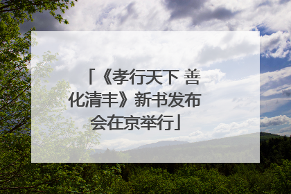 《孝行天下 善化清丰》新书发布会在京举行