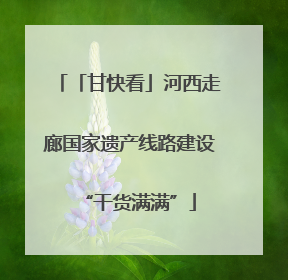 「甘快看」河西走廊国家遗产线路建设“干货满满”