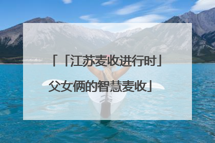 「江苏麦收进行时」父女俩的智慧麦收