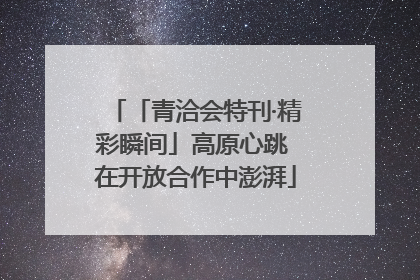 「青洽会特刊·精彩瞬间」高原心跳 在开放合作中澎湃