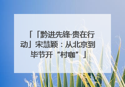 「黔进先锋·贵在行动」宋慧颖：从北京到毕节开“村咖”