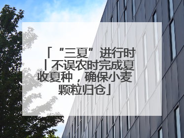 “三夏”进行时丨不误农时完成夏收夏种，确保小麦颗粒归仓