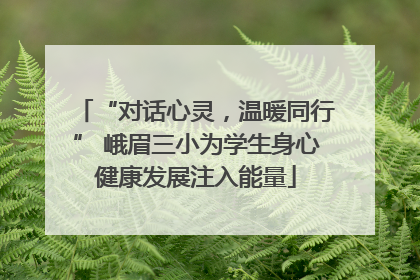 “对话心灵，温暖同行” 峨眉三小为学生身心健康发展注入能量