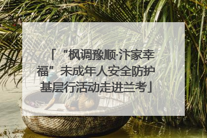 “枫调豫顺·汴家幸福”未成年人安全防护基层行活动走进兰考