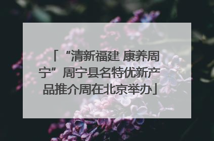 “清新福建 康养周宁”周宁县名特优新产品推介周在北京举办