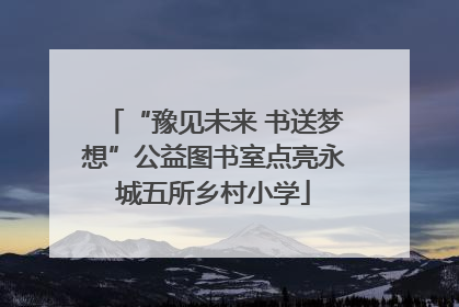 “豫见未来 书送梦想”公益图书室点亮永城五所乡村小学
