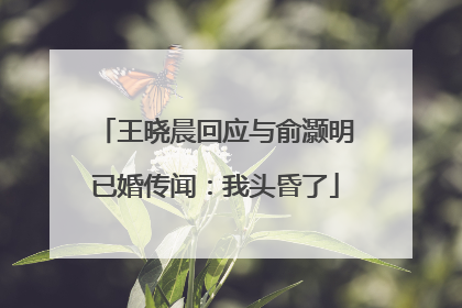 王晓晨回应与俞灏明已婚传闻：我头昏了