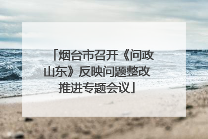 烟台市召开《问政山东》反映问题整改推进专题会议