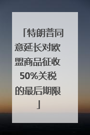 特朗普同意延长对欧盟商品征收50%关税的最后期限