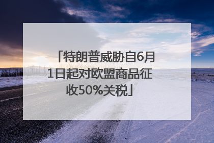 特朗普威胁自6月1日起对欧盟商品征收50%关税