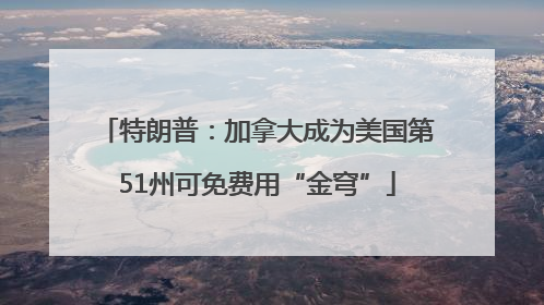 特朗普：加拿大成为美国第51州可免费用“金穹”