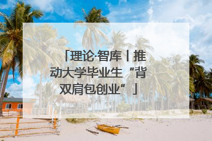 理论·智库丨推动大学毕业生“背双肩包创业”