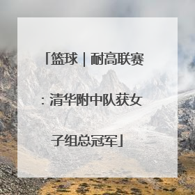 篮球｜耐高联赛：清华附中队获女子组总冠军