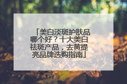 美白淡斑护肤品哪个好？十大美白祛斑产品，去黄提亮品牌选购指南
