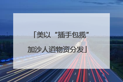 美以“插手包揽”加沙人道物资分发