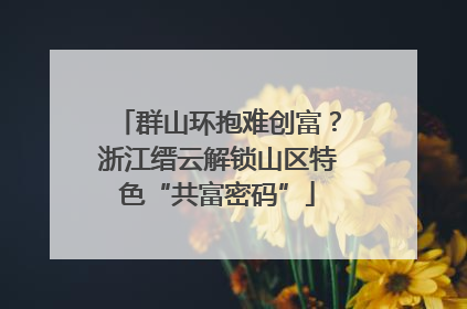群山环抱难创富？浙江缙云解锁山区特色“共富密码”