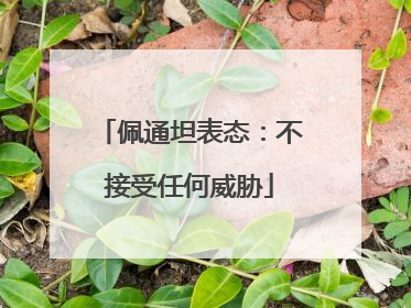 佩通坦表态：不接受任何威胁