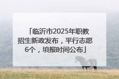 临沂市2025年职教招生新政发布，平行志愿6个，填报时间公布