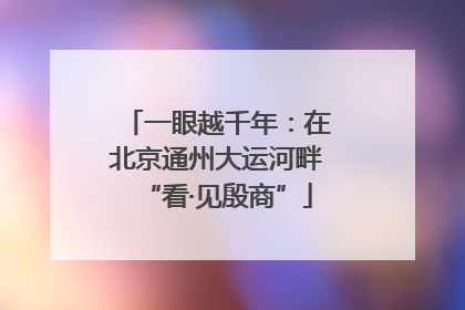 一眼越千年：在北京通州大运河畔“看·见殷商”