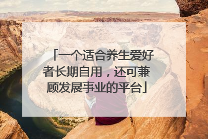 一个适合养生爱好者长期自用，还可兼顾发展事业的平台