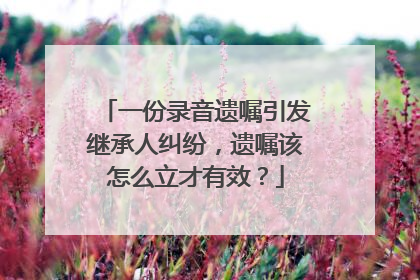 一份录音遗嘱引发继承人纠纷，遗嘱该怎么立才有效？