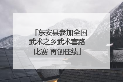 东安县参加全国武术之乡武术套路比赛 再创佳绩