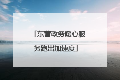 东营政务暖心服务跑出加速度