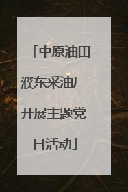 中原油田濮东采油厂开展主题党日活动