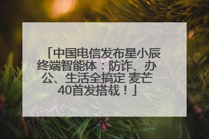 中国电信发布星小辰终端智能体：防诈、办公、生活全搞定 麦芒40首发搭载！