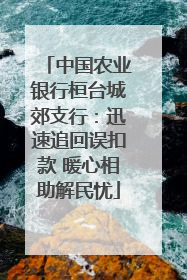 中国农业银行桓台城郊支行：迅速追回误扣款 暖心相助解民忧