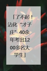了不起！沾化“才子庄”40余年考出1200多名大学生