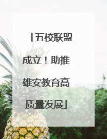 五校联盟成立！助推雄安教育高质量发展