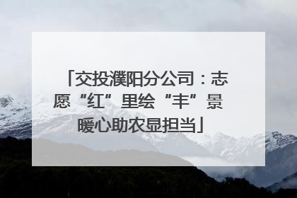 交投濮阳分公司：志愿“红”里绘“丰”景 暖心助农显担当
