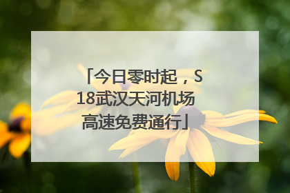 今日零时起，S18武汉天河机场高速免费通行