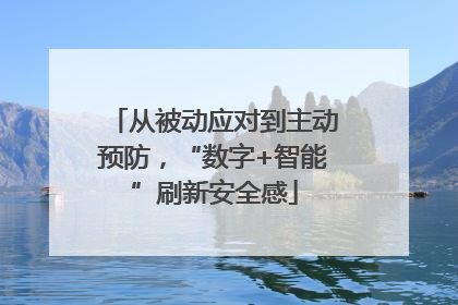 从被动应对到主动预防，“数字+智能”刷新安全感