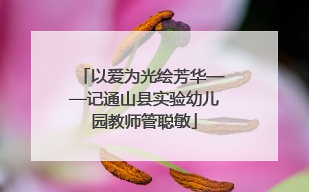 以爱为光绘芳华——记通山县实验幼儿园教师管聪敏