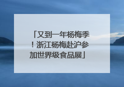 又到一年杨梅季！浙江杨梅赴沪参加世界级食品展