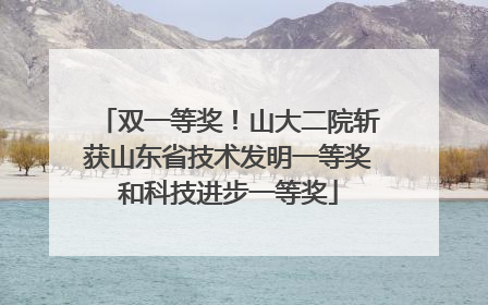 双一等奖！山大二院斩获山东省技术发明一等奖和科技进步一等奖