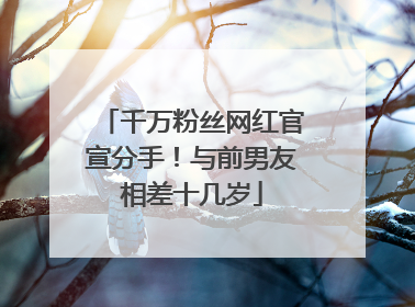 千万粉丝网红官宣分手！与前男友相差十几岁