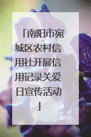 南阳市宛城区农村信用社开展信用记录关爱日宣传活动
