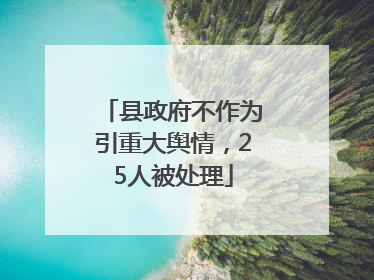 县政府不作为引重大舆情，25人被处理
