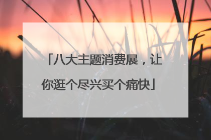 八大主题消费展，让你逛个尽兴买个痛快