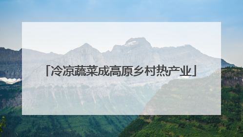 冷凉蔬菜成高原乡村热产业