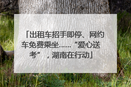 出租车招手即停、网约车免费乘坐……“爱心送考”，湖南在行动