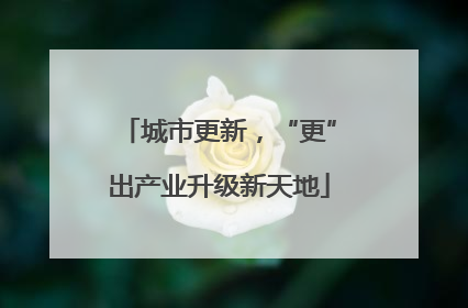 城市更新，“更”出产业升级新天地