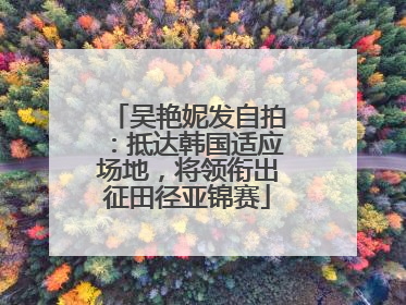 吴艳妮发自拍：抵达韩国适应场地，将领衔出征田径亚锦赛