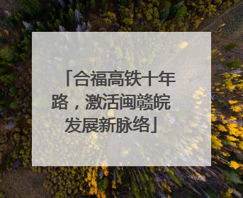 合福高铁十年路，激活闽赣皖发展新脉络