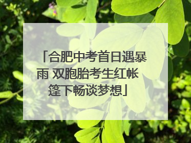 合肥中考首日遇暴雨 双胞胎考生红帐篷下畅谈梦想