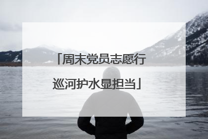 周末党员志愿行 巡河护水显担当