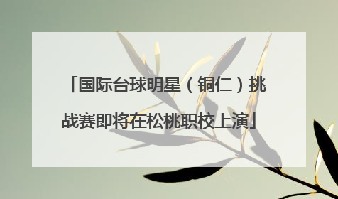 国际台球明星（铜仁）挑战赛即将在松桃职校上演